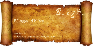 Blaga Éva névjegykártya