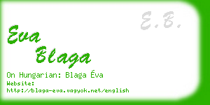 eva blaga business card